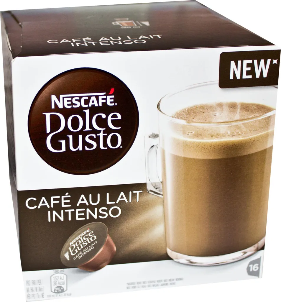 Nescafé Dolce Gusto Café au lait Intenso, Coffee, Latte, Coffee Capsule, 16 Capsules