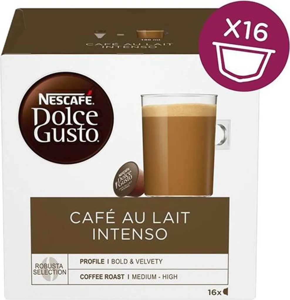Nestlé Nescafé Dolce Gusto café au lait intenso Coffee capsules 3x16 capsules