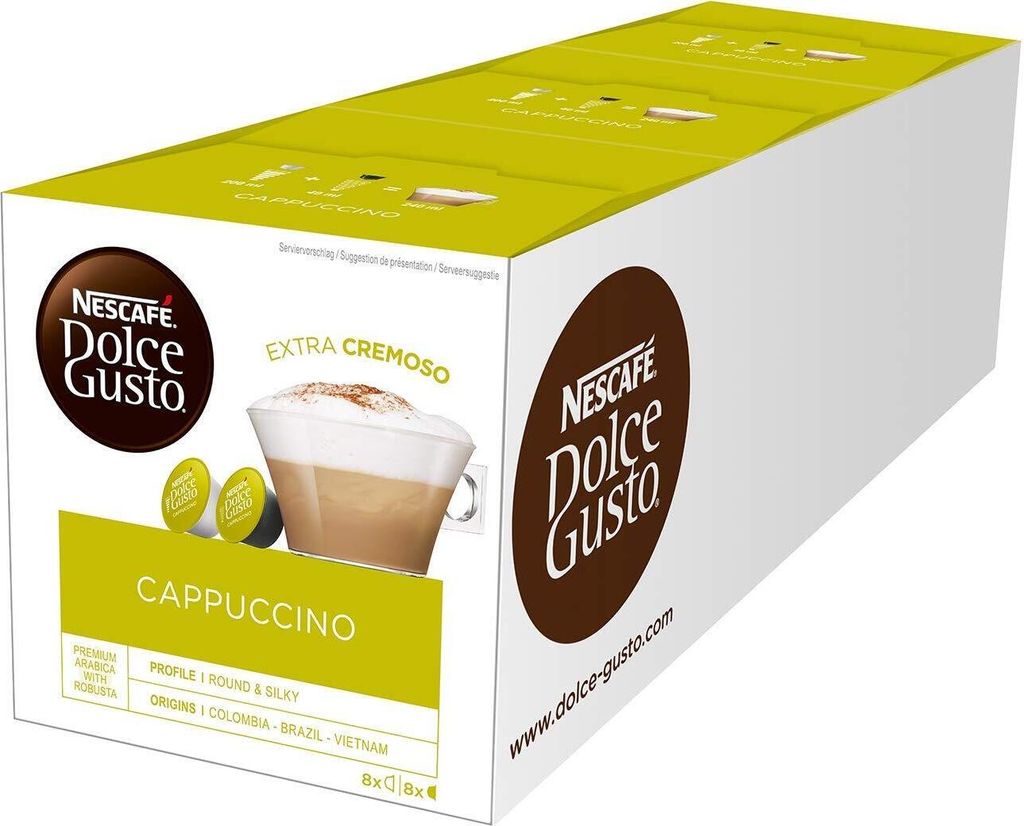 Nestlé Nescafe Dolce Gusto Cappuccino Aroma sealed capsules 186g 3-pack