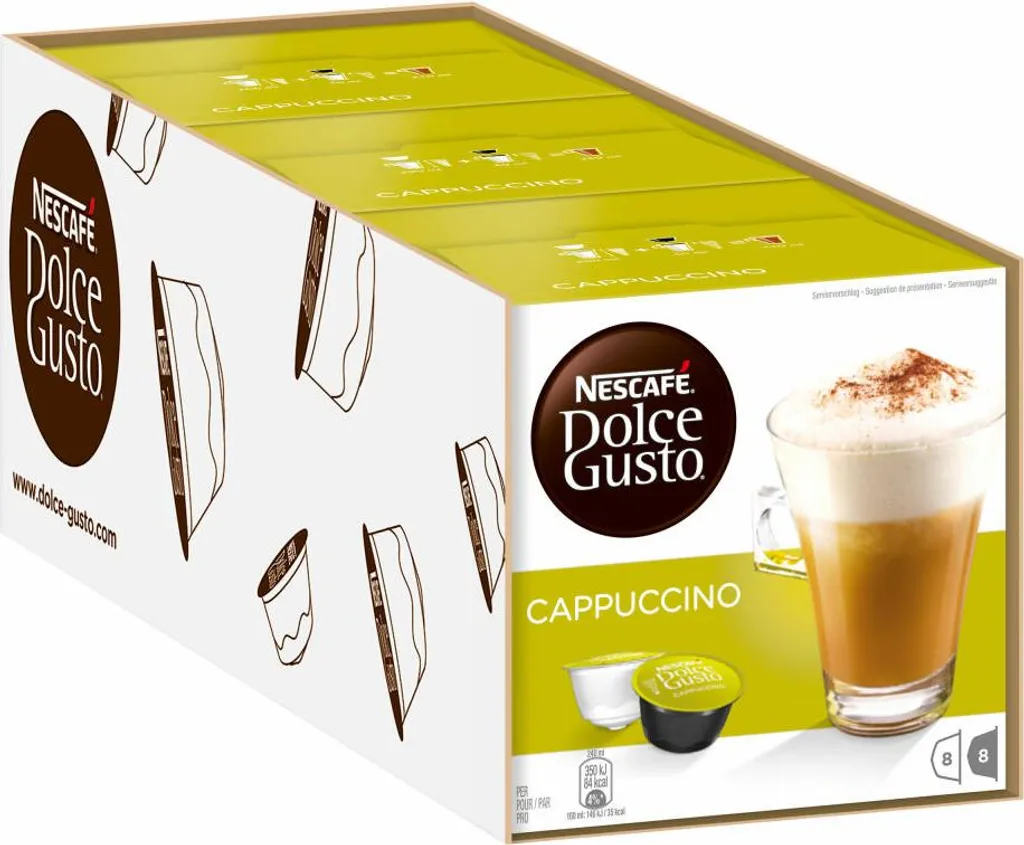 Nestlé Nescafé Dolce Gusto Cappuccino, Latte, Coffee Capsule, Coffee, 48 Capsules (24 Servings) 558g