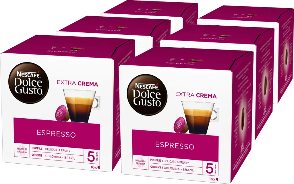 Nestlé Nescafé Dolce Gusto Espresso, Coffee, Coffee Capsule, 6-pack, 6 x 16 Capsules