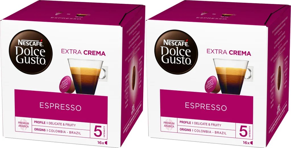 Nestlé Nescafé Dolce Gusto Espresso, Coffee, Coffee Capsule, 2-pack, 2 x 16 Capsules