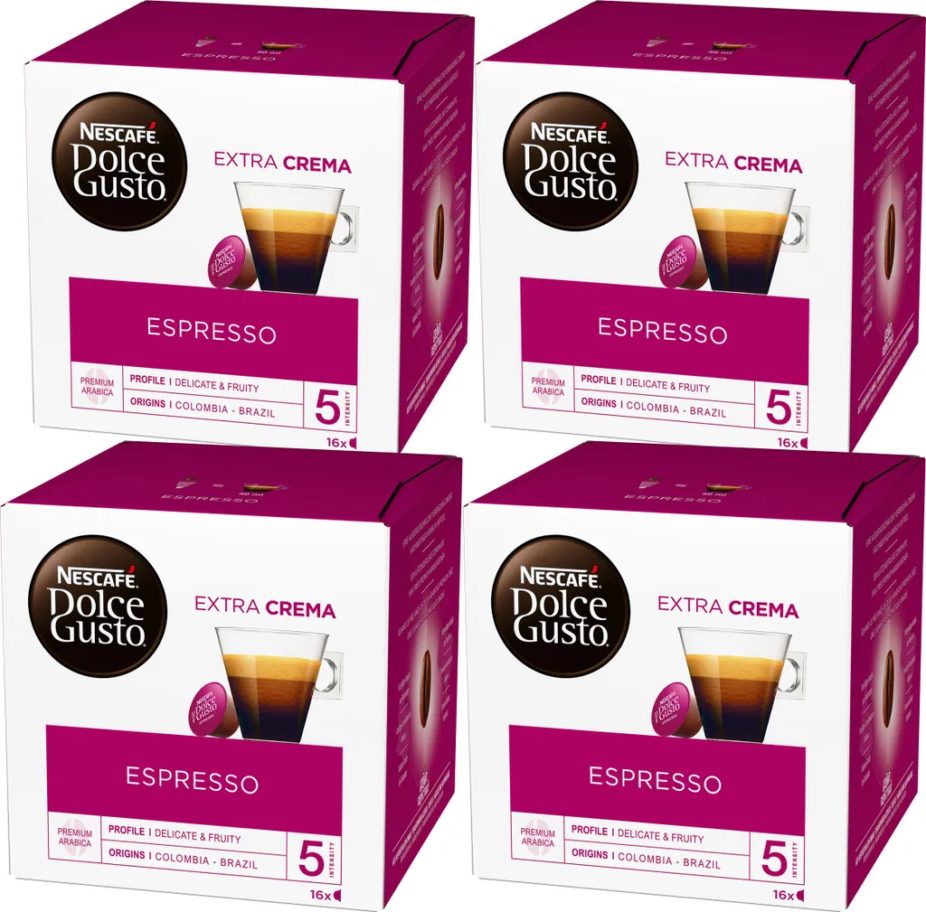 Nestlé Nescafé Dolce Gusto Espresso, Coffee, Coffee Capsule, 4-pack, 4 x 16 Capsules