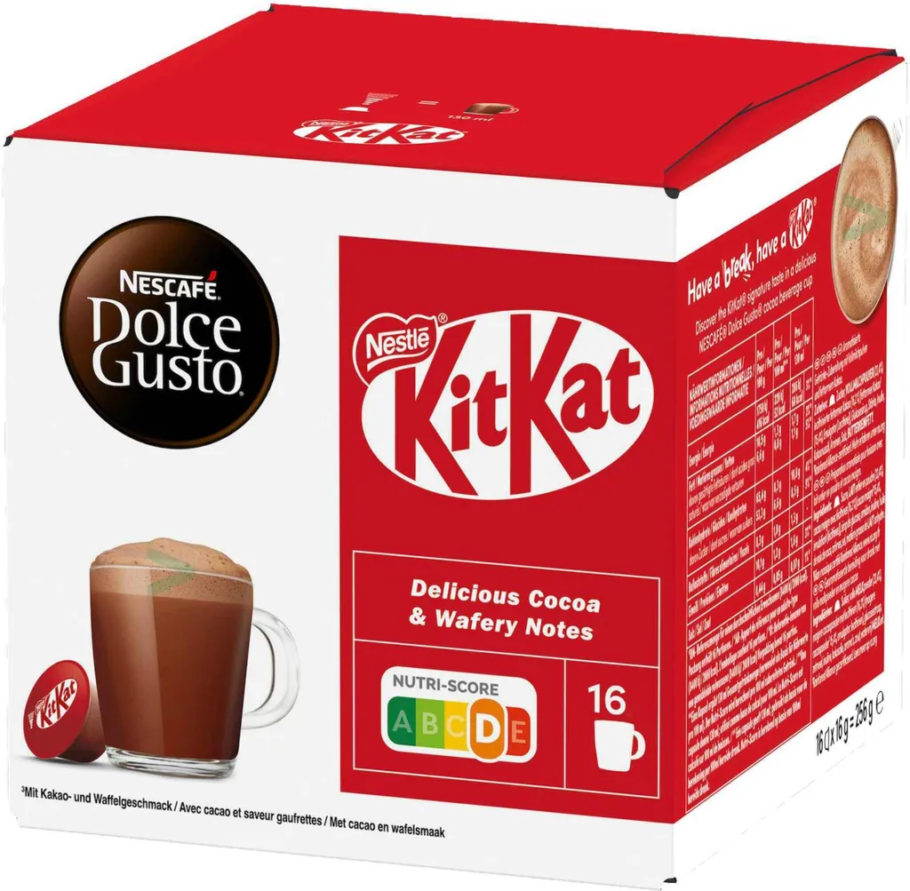 Nestlé Nescafe Dolce Gusto KitKat capsules with cocoa and wafer flavor 256g