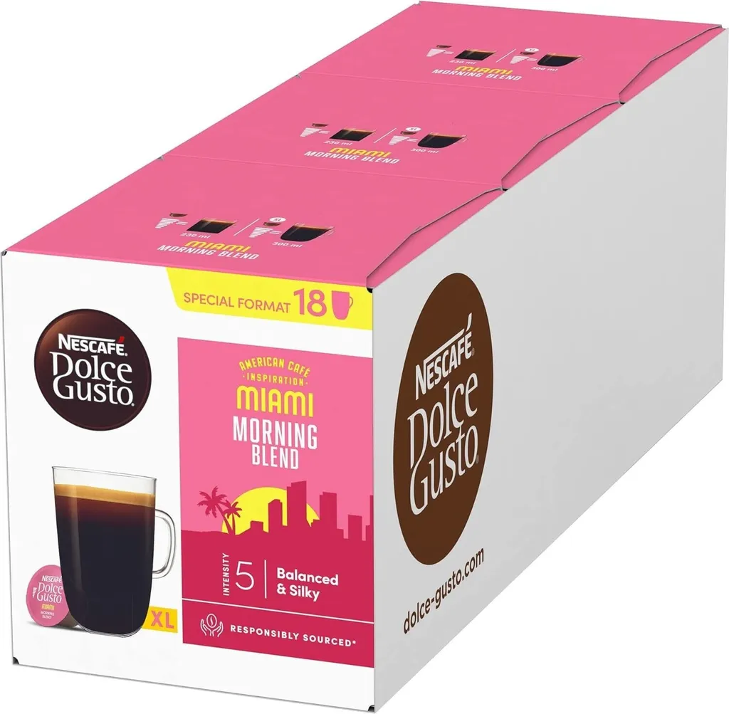 Nestlé NESCAFÉ Dolce Gusto Miami Morning Blend (Pack of 3 (3 x 18 capsules))