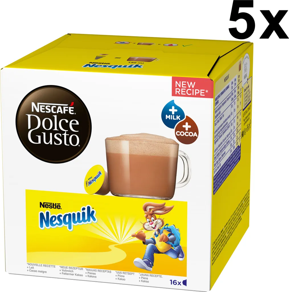 Nestlé Nescafé Dolce Gusto Nesquik, Cocoa, Chocolate, 5-pack, 5 x 16 capsules
