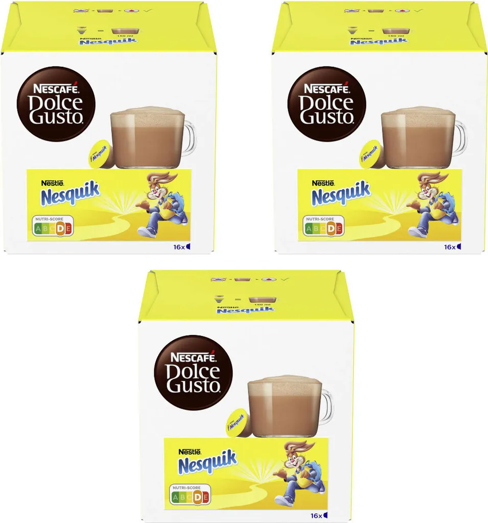 Nestlé Nescafe Dolce Gusto Nesquik Drinking Chocolate 16 Capsules 3-pack