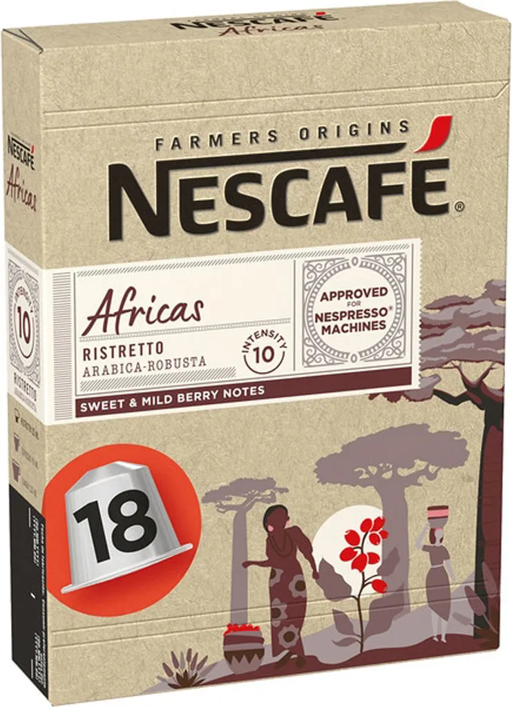 Nestlé Nescafe Farmers Origins Africas Ristretto Coffee 18 Capsules 93g
