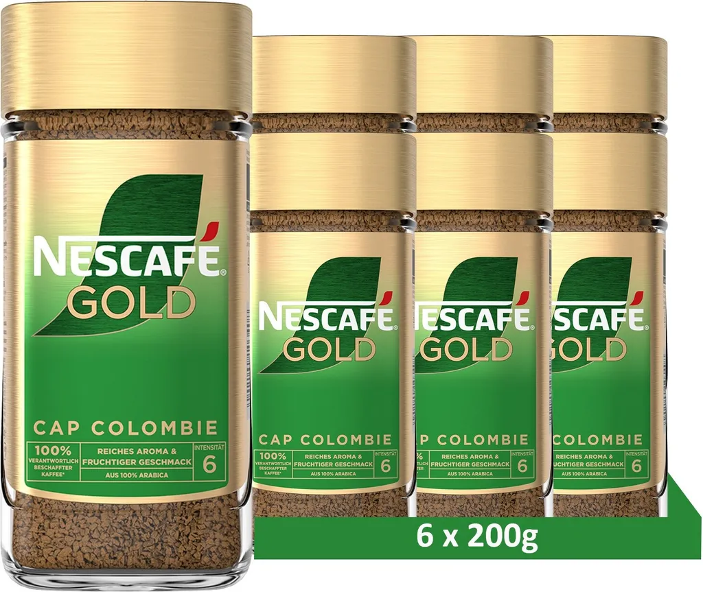 Nestlé NESCAFÉ Gold Cap Colombie, instant coffee (6 x 200g)