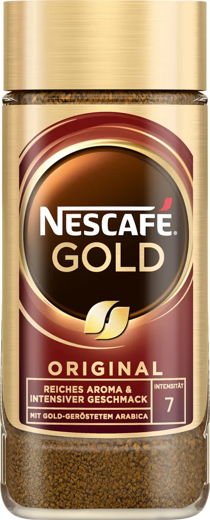 Nestlé Nescafé Gold The Original, instant coffee, ground roasted coffee, glass, 100 g