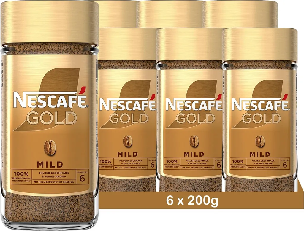 Nestlé NESCAFÉ Gold Mild instant coffee (6 x 200g)