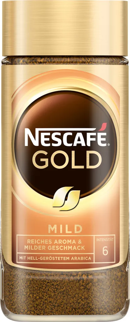 Nestlé Nescafé Gold Mild, instant coffee, ground roasted coffee, glass, 100 g