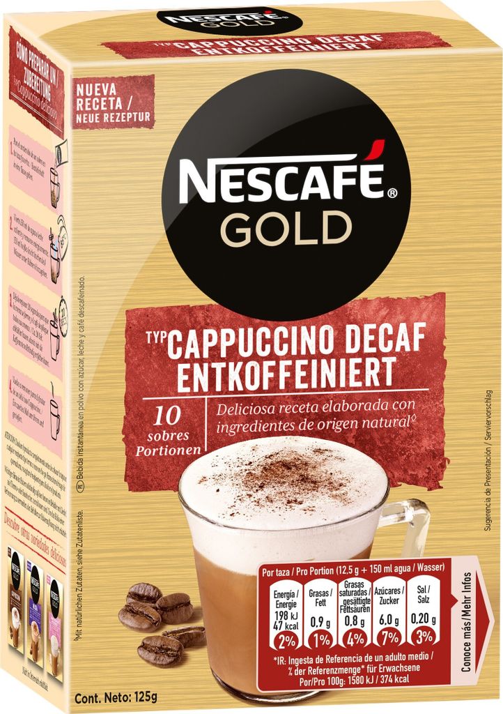 Nestlé NESCAFÉ Gold Type Cappuccino Decaffeinated (1 x 10 x 12.5g)