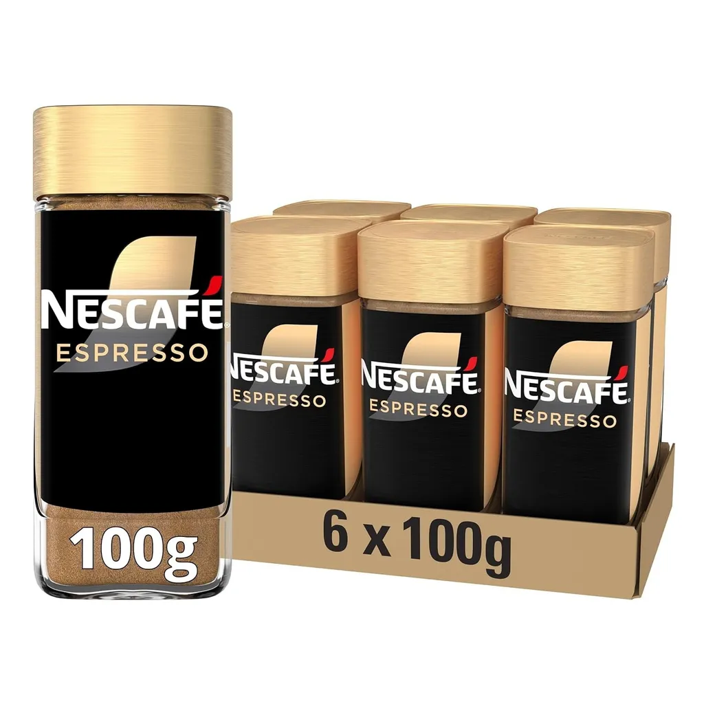 NESCAFÉ GOLD Espresso Type, instant espresso coffee with 100% fine Arabica coffee beans (6 x 100g)
