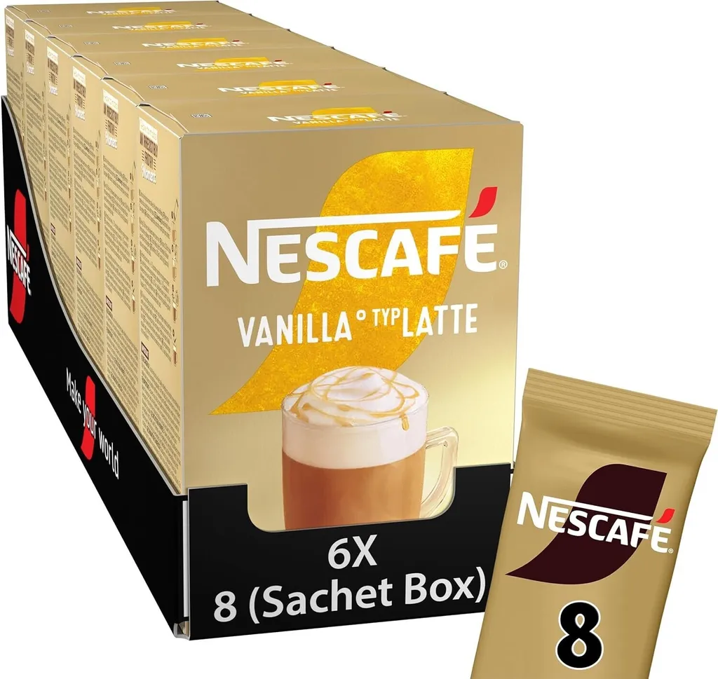 Nestlé NESCAFÉ Gold Latte Vanilla Instant Coffee (6 x 8 x 18.5g)