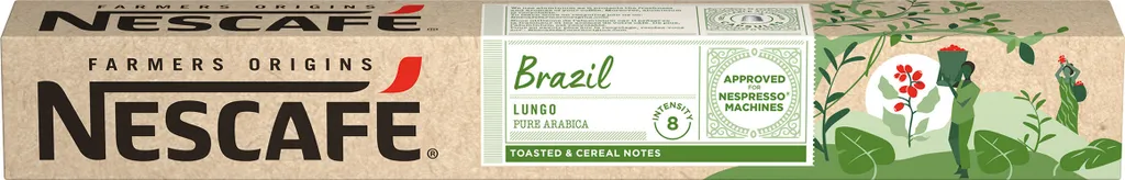 Nestlé Nescafé Lungo Brazil, Farmers Origins, Nespresso Coffee Capsules, 10 Capsules, 52 g
