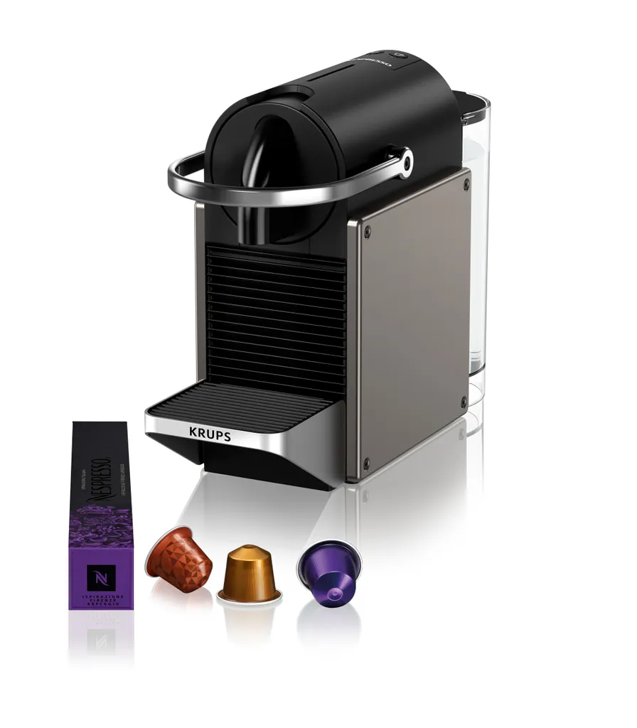 NESPRESSO ORIGINAL | PIXiE Redesign | Coffee capsule machine by Krups | Titanium 2.59 kg