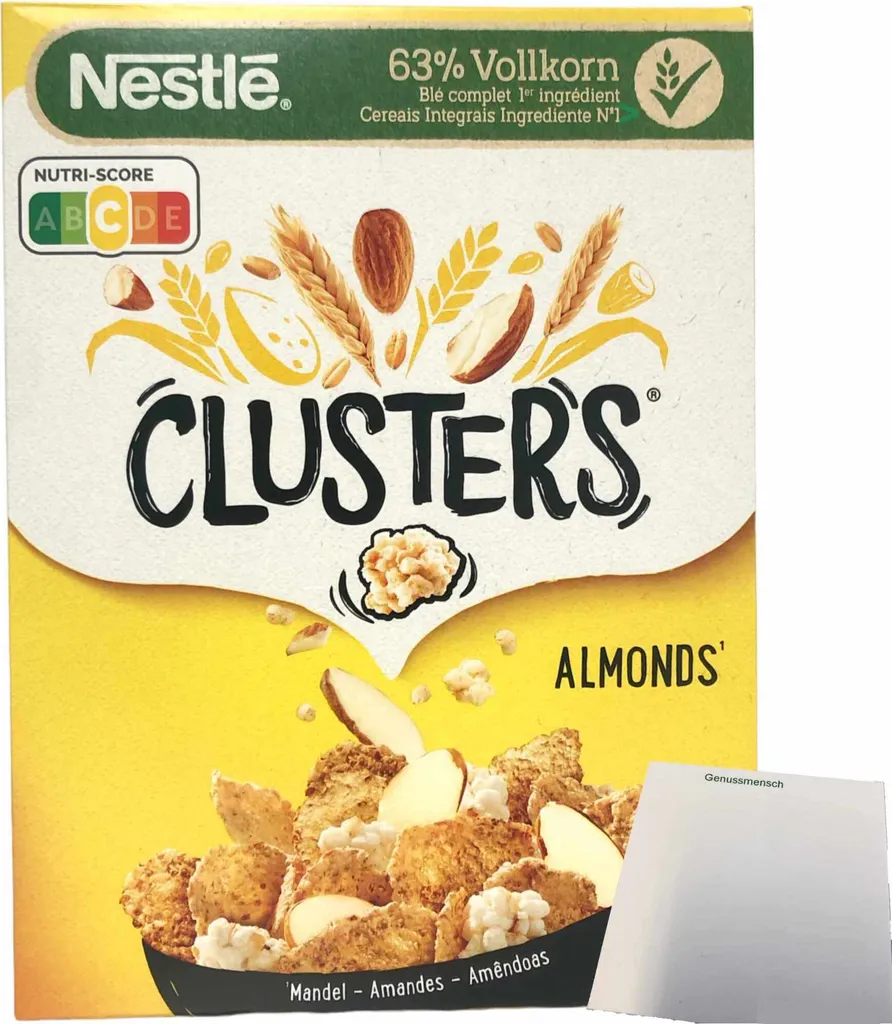 Nestle Clusters Almond Cereal 63% Whole Grain (325g Pack) + usy Block