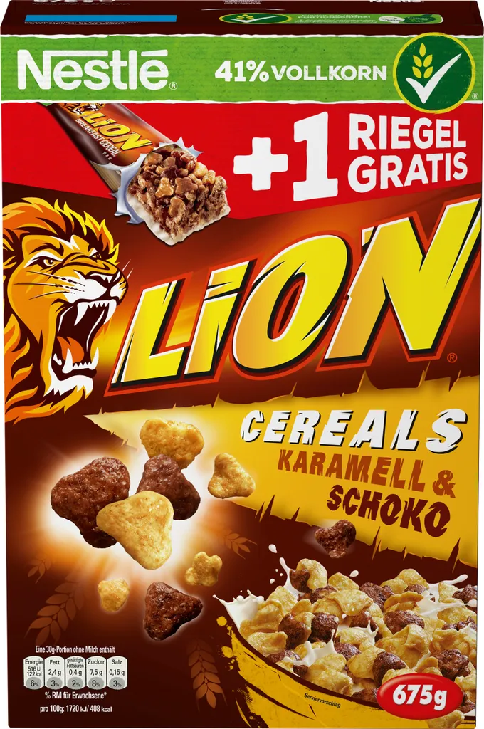 Nestlé Lion Cereals, Caramel, Chocolate & Whole Grain (675 g)