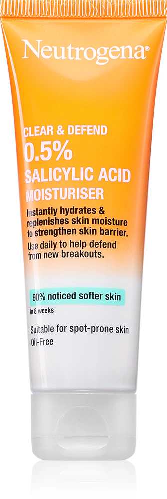 Neutrogena Clear & Defend 0.5% Salicylic Acid moisturizer without oil content