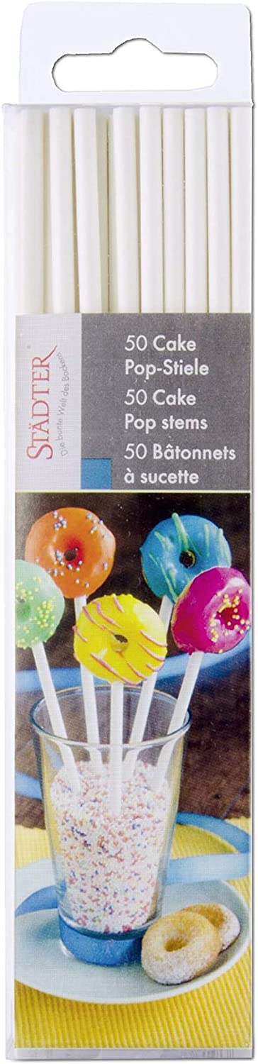 Staedter NEW Cake pop sticks, 15 cm long, white, 50 pieces