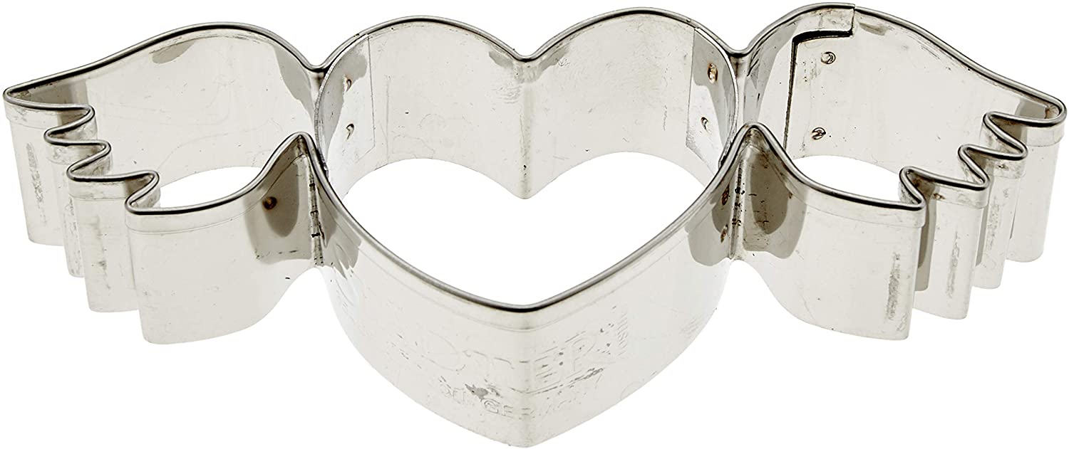 Staedter New Stainless Steel Flying Heart Cookie Cutter, 9 cm