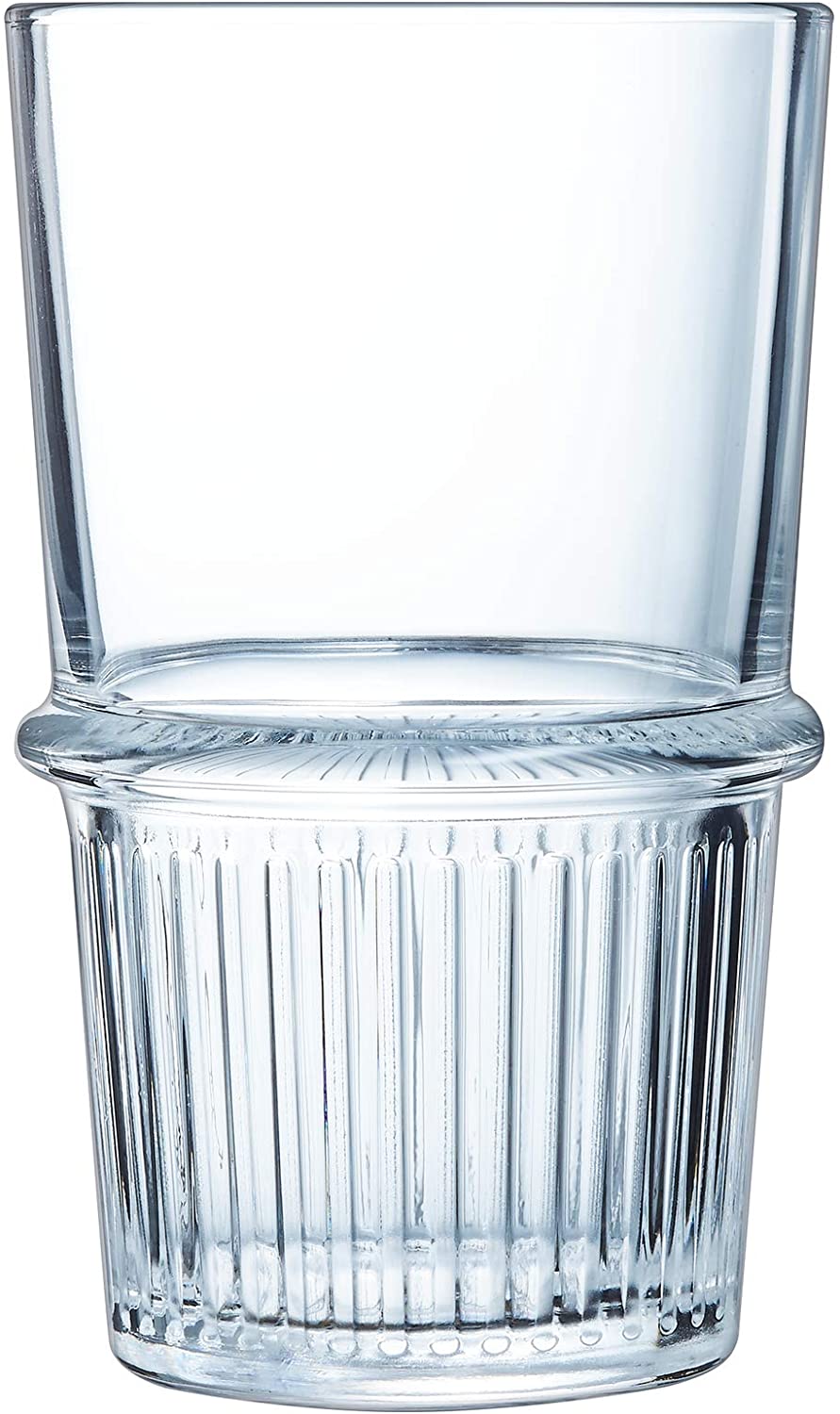 Arcoroc ARC L7334 New York Tumbler, Water Glass, Juice Glass, 380 ml, Glass, Transparent, Set of 6, transparent