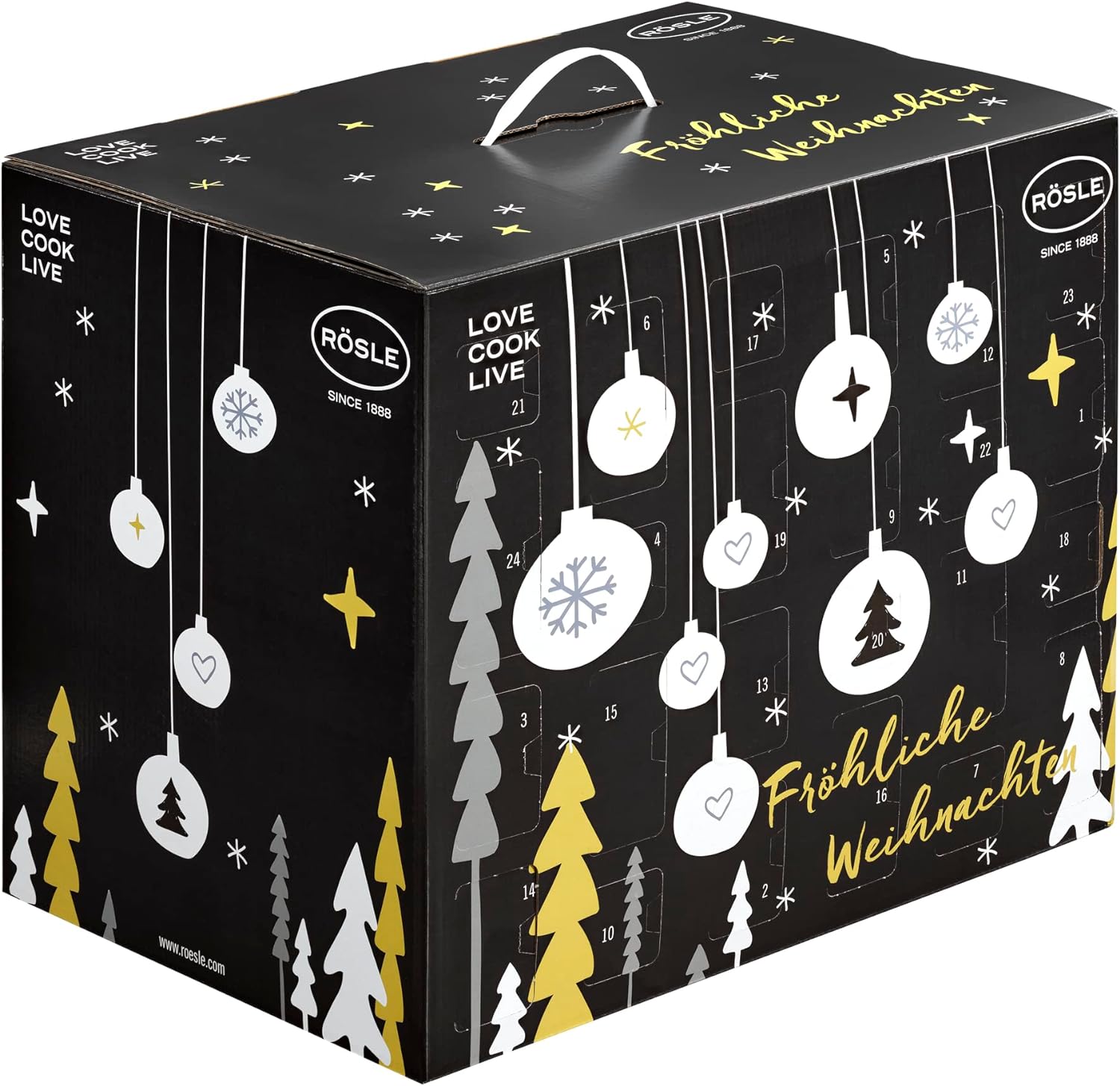 Rasle RÖSLE Advent Calendar 2022 with 24 Original Rösle Kitchen Aids, Multicoloured, 265 x 350 x 575 mm
