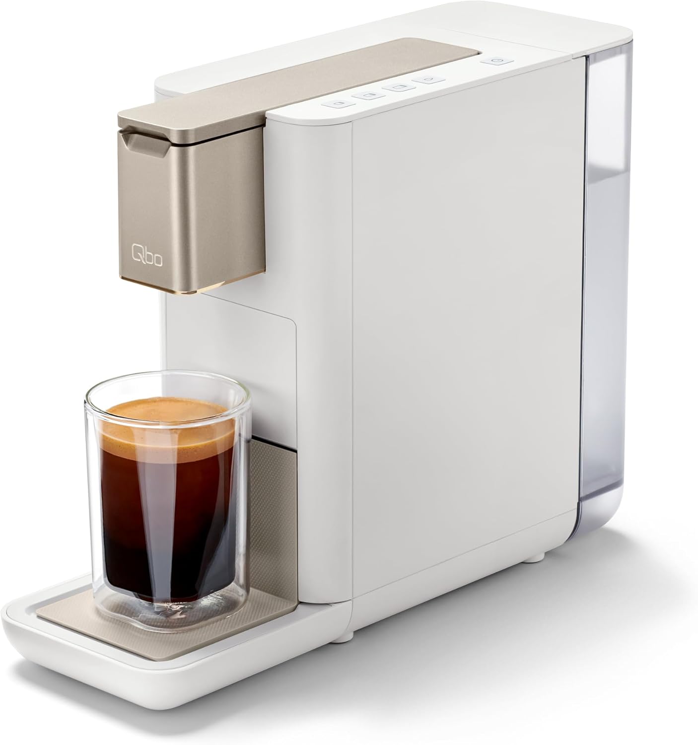 Tchibo Store Tchibo Qbo ICONIC Premium Capsule Machine for Espresso, Caffè and Caffè Grande, Compact, Innovative Design, Light Gold