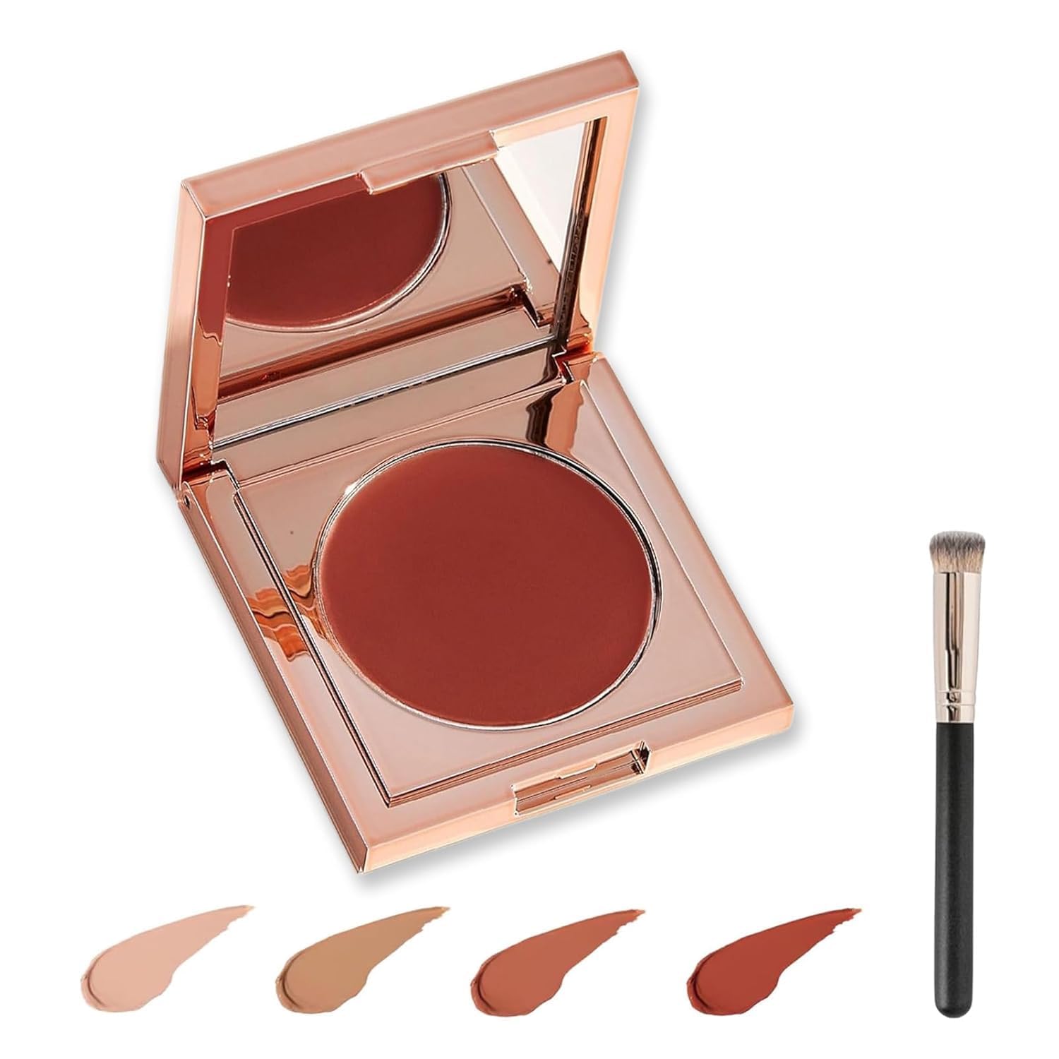 FLLUOUZH Coloured Clay CC Undereye Corrector with Brush, Under Eye Concealer and Colour Corrector for Dark Circles, Hydrating and Long Lasting Foundation (04-Red)