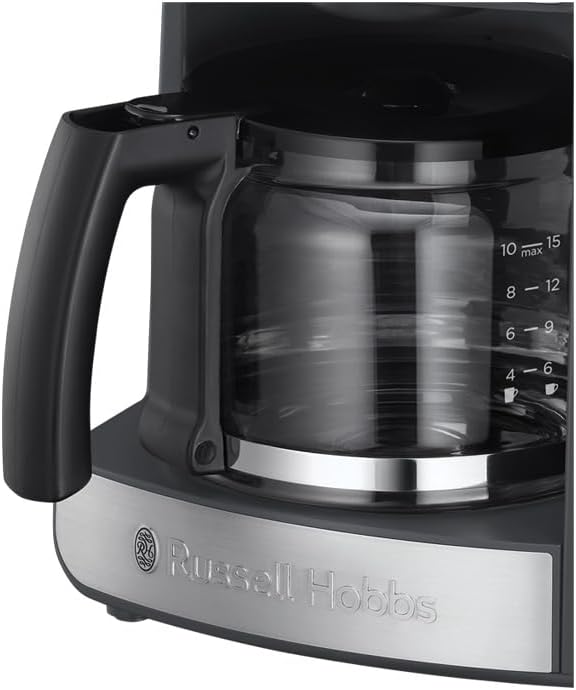 Russell Hobbs Replacement Glass Jug [for Grind & Brew 25610-56] Coffee Pot Glass for Filter Coffee Machine 700372, Black