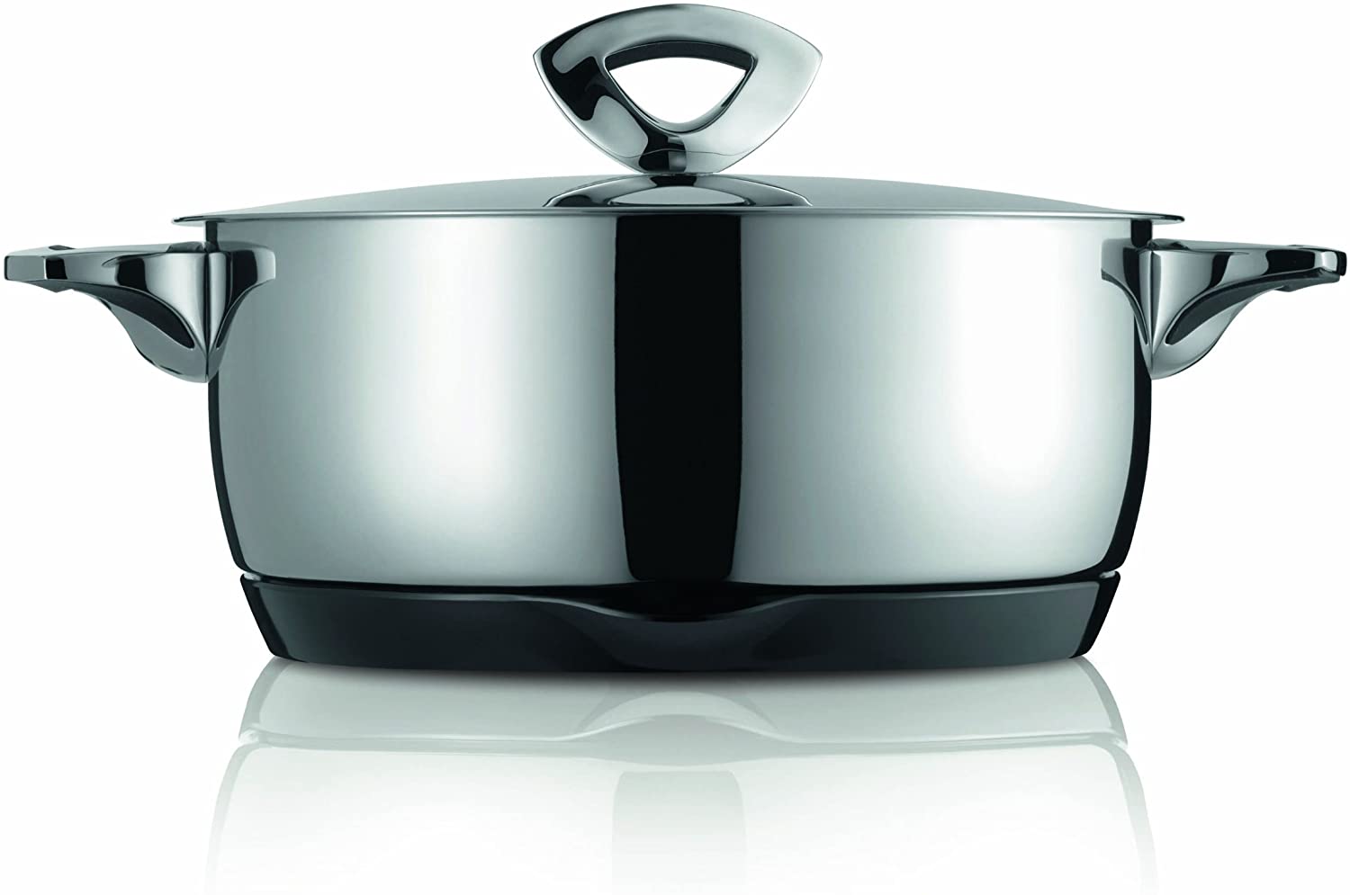 Kuhn Rikon Durotherm Chrome Serving Skillet, Stainless Steel, Chrome, Silicone, Ø 22 cm, 3 L, 30452