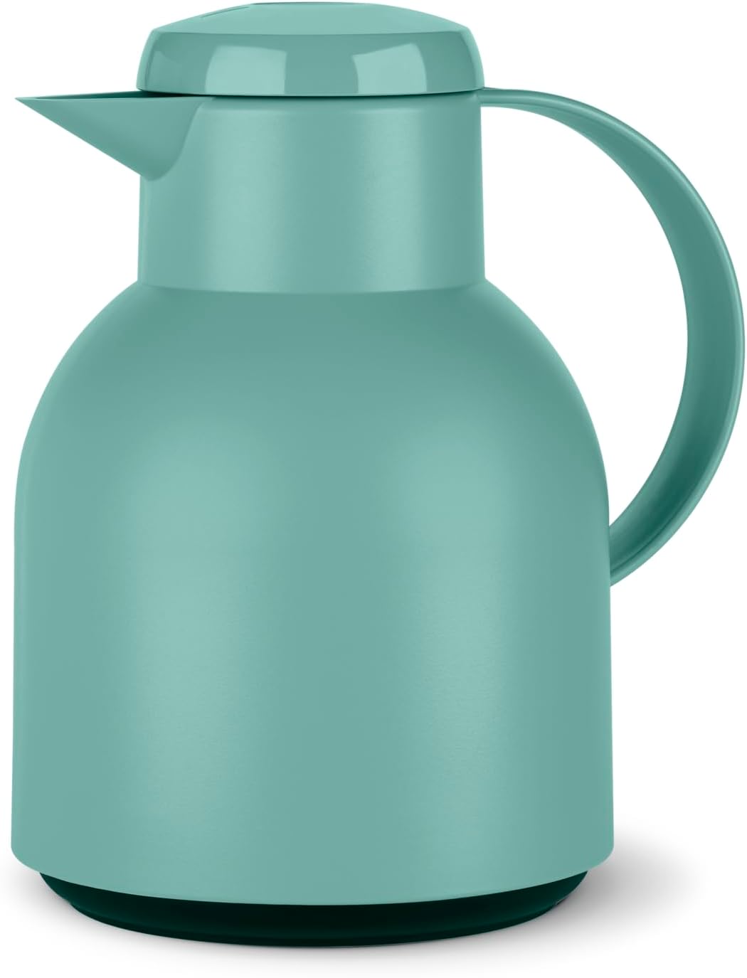 Emsa Samba F40102 Insulated Jug, 1 Liter, Quick Press Closure, 100% Leak-Proof, 12 Hours Hot, 24 Hours Cold – Translucent Powder Green