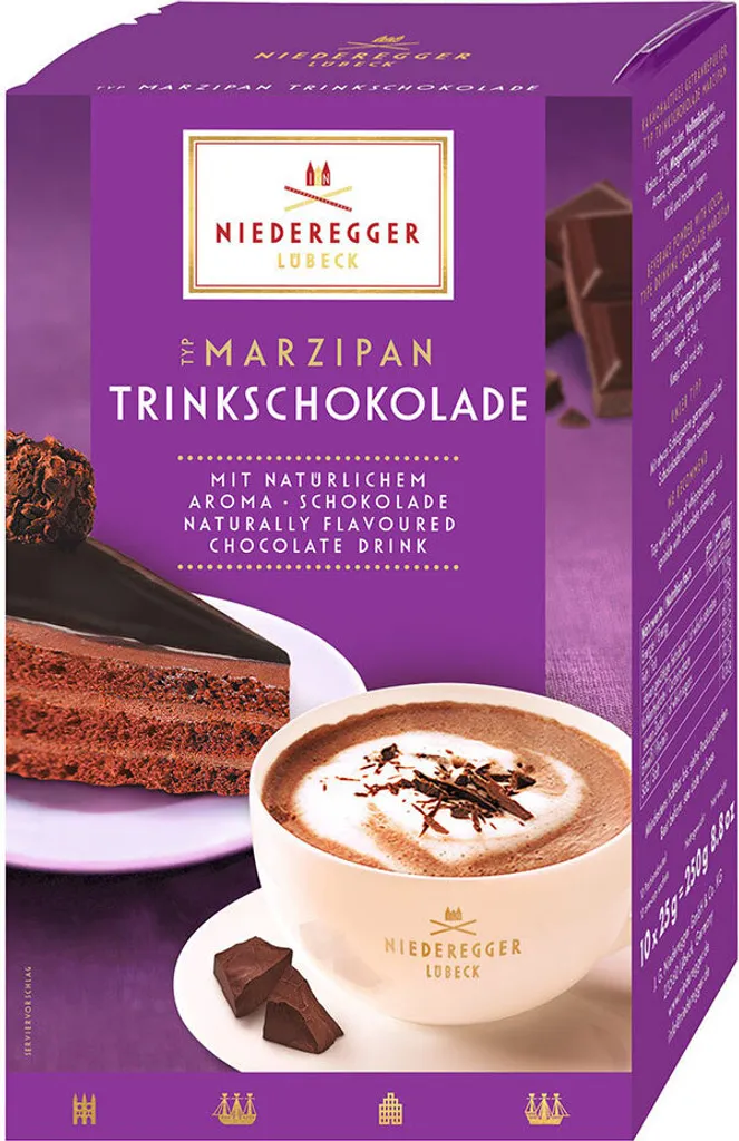 Niederegger Marzipan-type drinking chocolate, 10 pieces