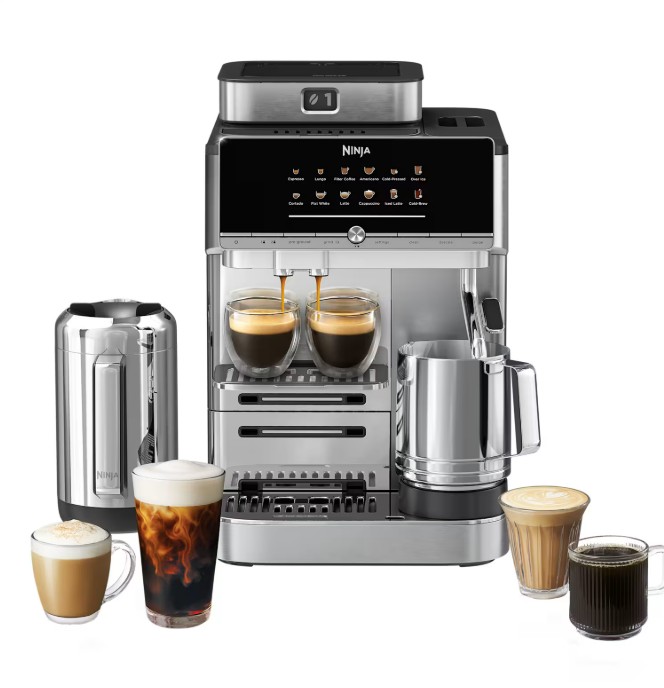 NINJA AE1052EU AutoBarista Pro Automatic Espresso Machine, Fully Automatic Coffee Machine Black/Silver