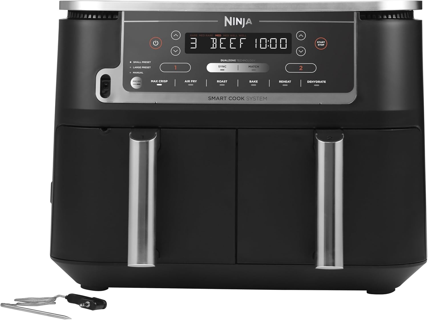 Ninja Stash Ninja AF451EU Unique Deep Fryer, 9.5 L, 2470 W, Hot Air Fryer, Black