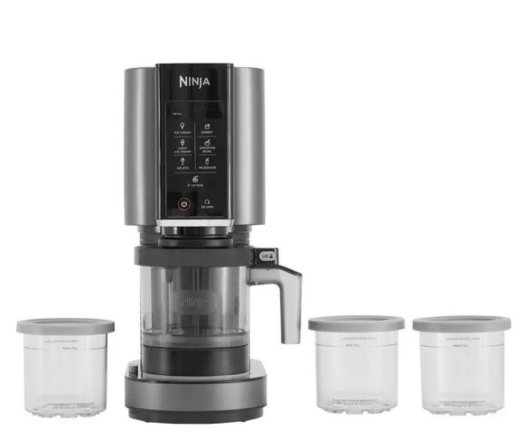 NINJA Ice Cream Maker CREAMi Ice Cream & Dessert Machine with 3 Containers, 7 Programs, 1.40 l, Ice Cream Machine, Ice Cream Maker