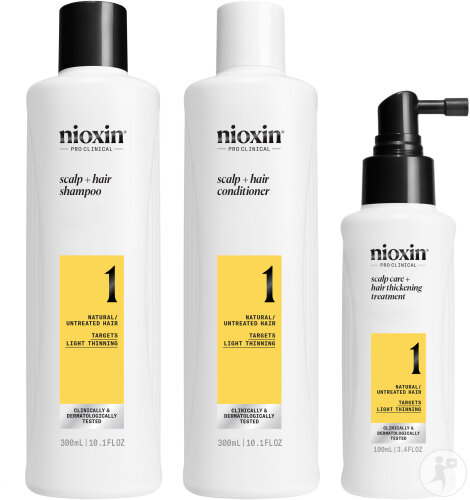 Nioxin System 1 Loyalty Kit For Slightly Thin Natural Hair 3 Products
