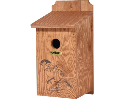 Nesting box dobar with house sparrow motif 17 x 18 x 35 cm
