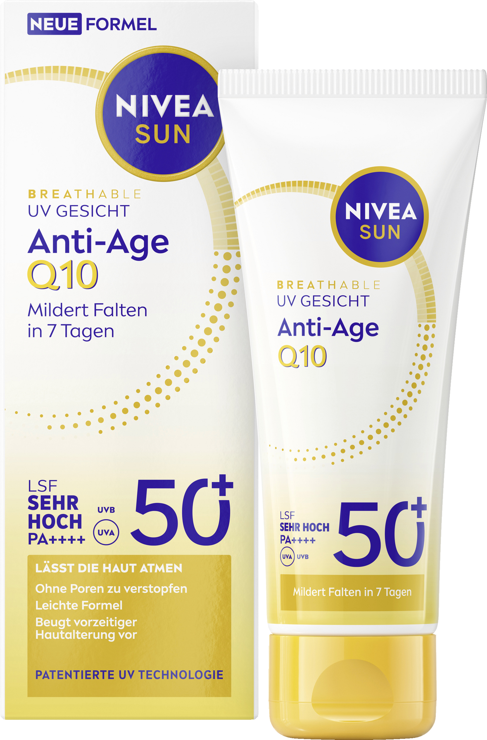 NIVEA SUN Breathable UV Face Anti-Age Q10 SPF50+ 40 ml