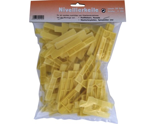 Hornbach Leveling wedges yellow 4 mm bag 50 pieces