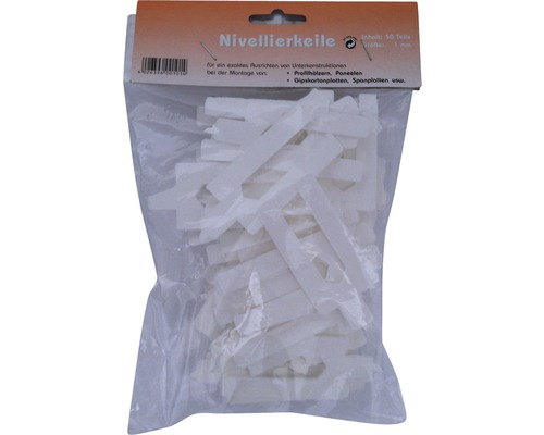 Hornbach Leveling wedges white 1 mm bag 50 pieces