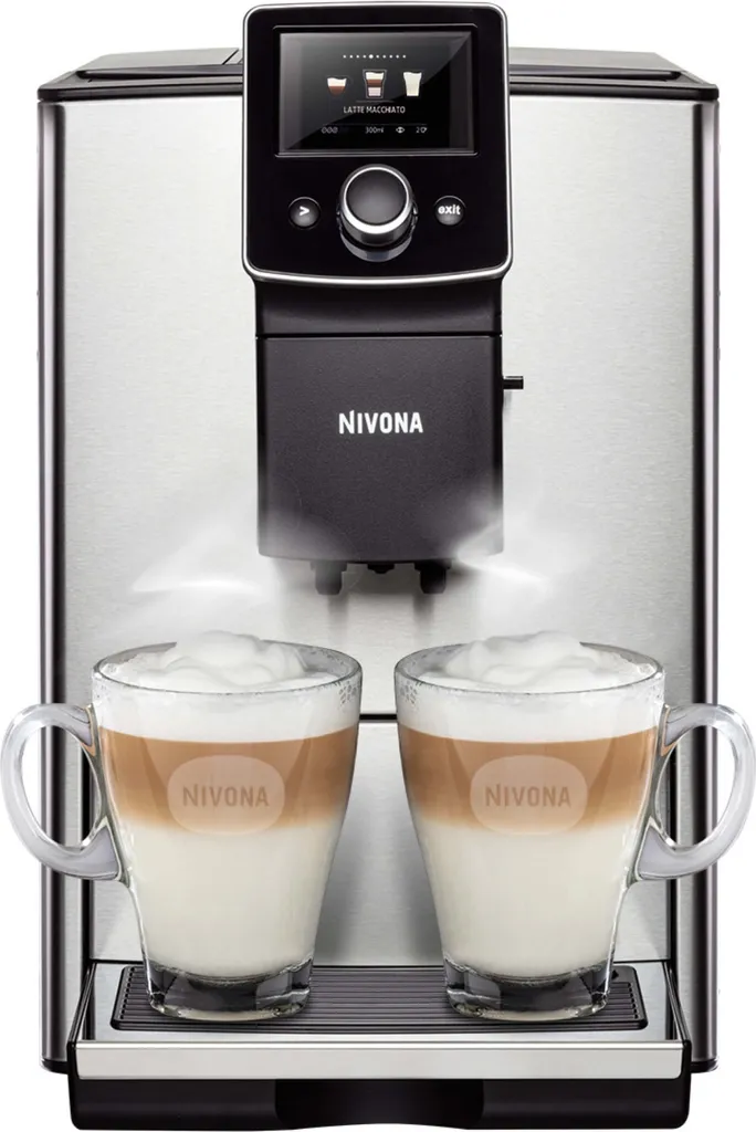 Nivona NICR 825, Espresso machine, 1.8 l, Coffee beans, Built-in grinder, 1465 W, Black, Satin steel