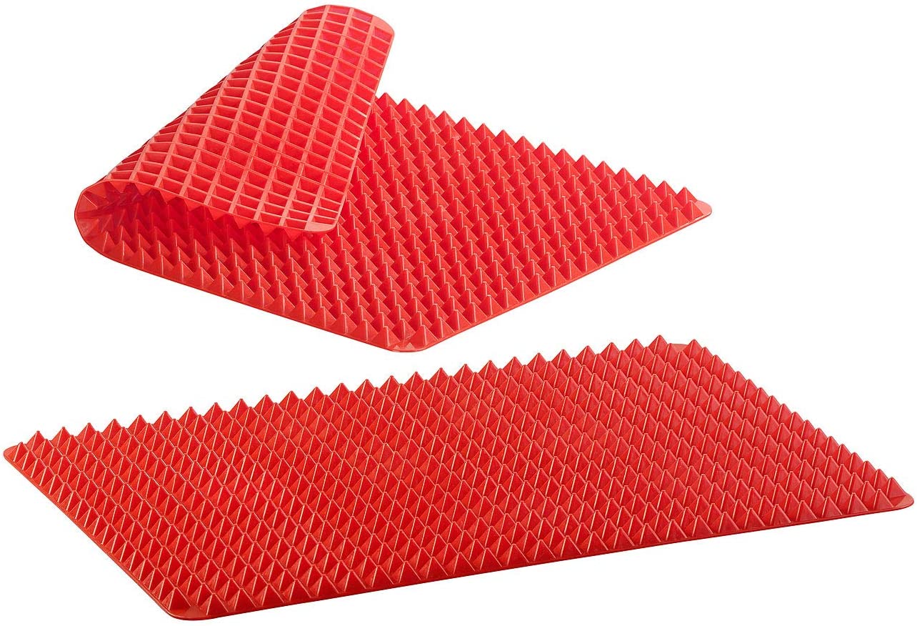 Rosenstein & Söhne Silicone Oven Mat: Set of 2 Silicone Baking Mats with Pyramid Nubs, Non-Stick Coating (Baking Sheets)