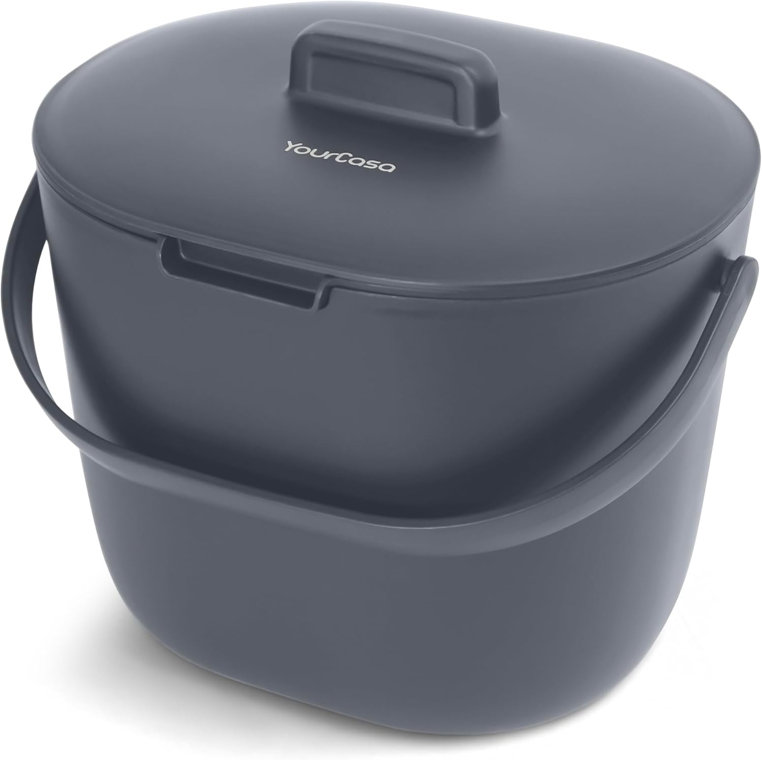 YourCasa Organic Kitchen Waste Bin, 3.6 L, Compost Bin for Everyday Organic Waste Container, Dishwasher Safe, Odour-Proof with Strainer and Ergonomic Handle, Organic Rubbish Bin, Small Composter,