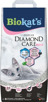 BioKat\'s Cat litter diamond care fresh with activated carbon & aloe vera, 8 l