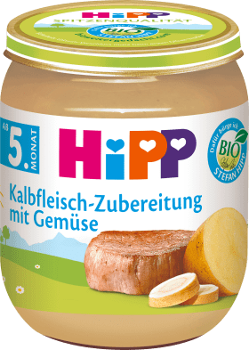 HiPP Preparation of veal with vegetables from the 5th month, 125 g