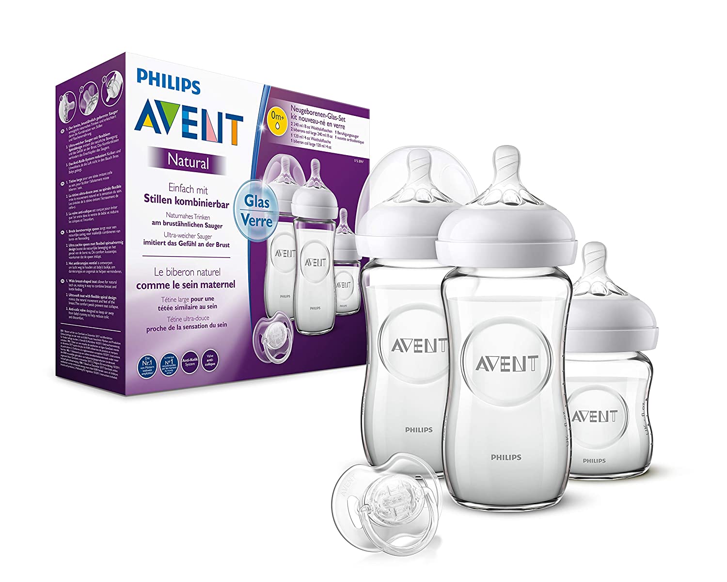 Philips Avent Natural Glass Bottle Set SCD303/01