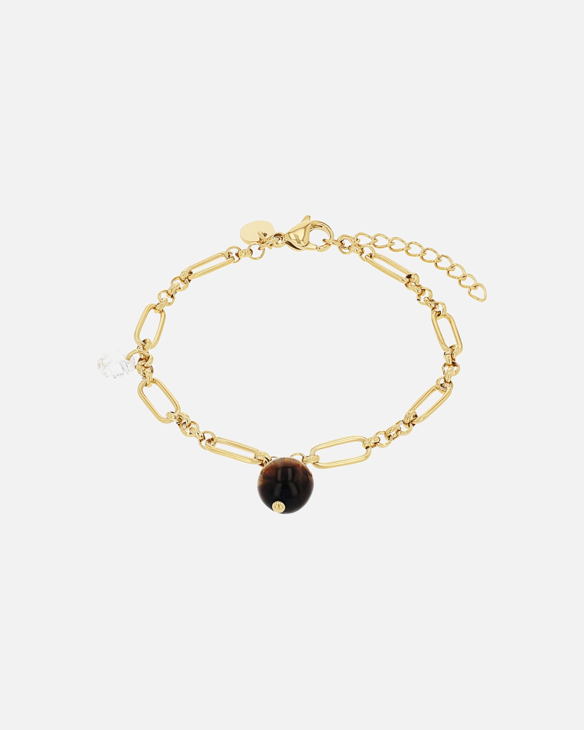 NOELANI bracelet bracelet for women, stainless steel, tiger eye, zirconia synth.