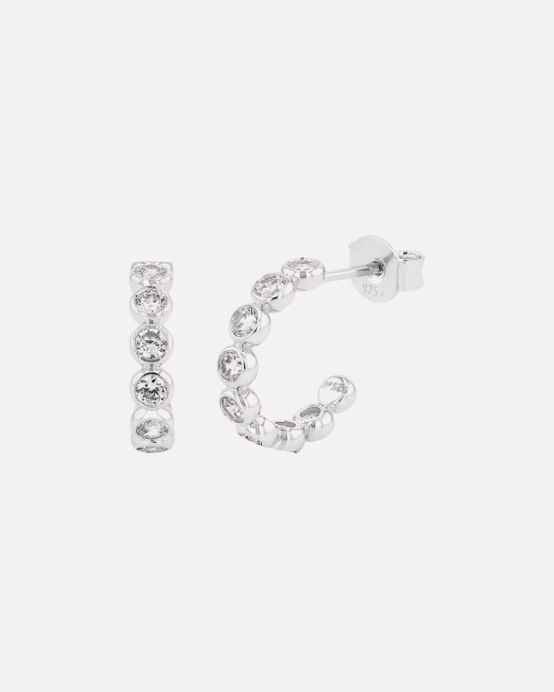 NOELANI hoop earrings for women, 925 sterling silver, zirconia synth.